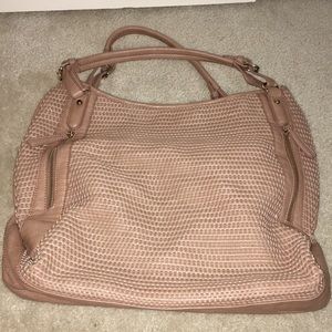 Large Mauve Cross stitched